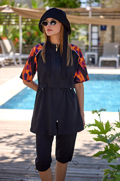 Remsa Mayo Parachute Short Sleeve Semi-Closed Swimsuit with Front Cover R301