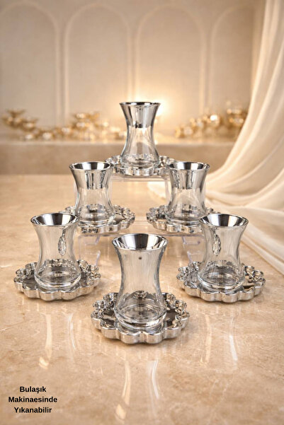 rova tr Rose Series Luxury Titanium-Plated Glass Tea Cup Set, Stylish Present...
