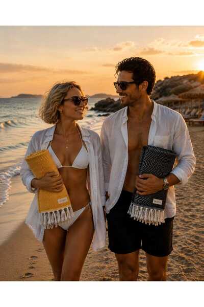 ALE HOME 100% Cotton Beach Towels Set of 2 Special Woven