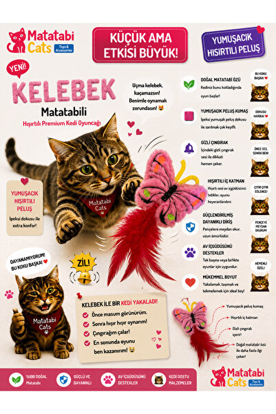 MATATABİ CATS Butterfly (Rustling, Rattle, Matatabi Li, Plush Toy)