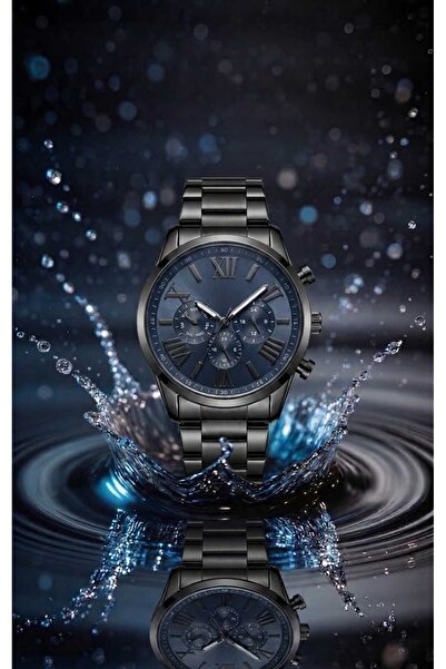 Evaa Jewelry Accessories Özel Tasarım Siyah Kordon Hediyelik Erkek Analog Kol...