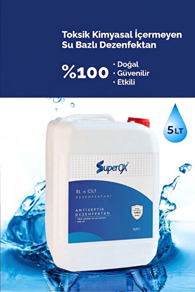 SuperOX Doğal ve Alkolsüz El Cilt Dezenfektanı , Hipokloröz İçeren El Dezenfe...