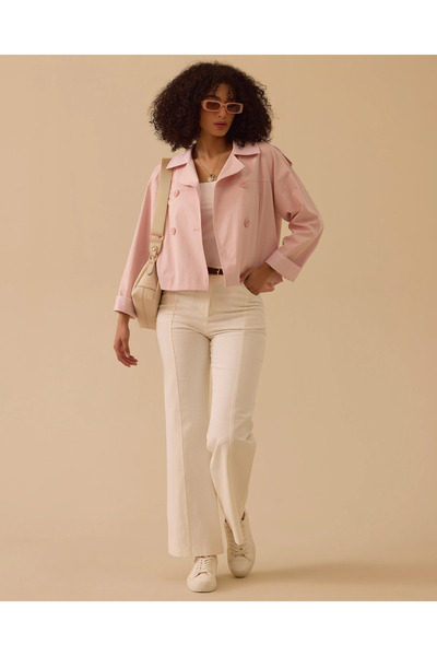 SEÇİL Oversize Çift Düğmeli Kısa Trençkot