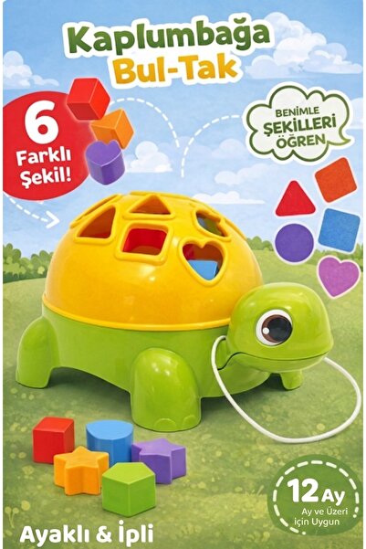 KAYRA LEATHER CRAFT Kaplumbağa Bul-Tak Oyuncak 6 Şekilli Tekerlekli & İpli Eğ...