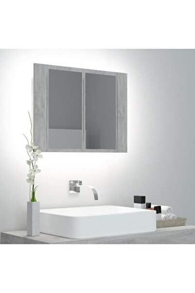Concept Dulap cu oglindă & LED stejar maro 60x12x45 cm lemn compozit