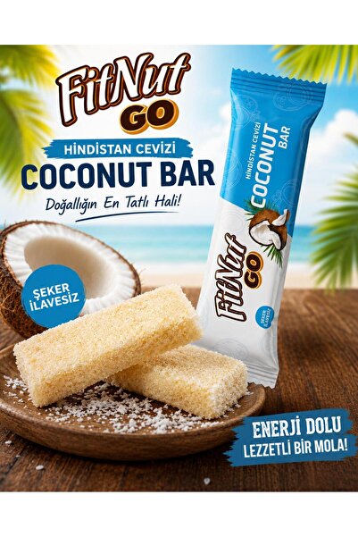 FitNut Şekersiz Coconut Bar-12 Adet X 40gr (şekersiz Hindistan Cevizi Barı )