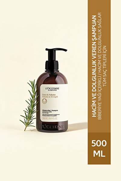 L'Occitane Hacim ve Dolgunluk Veren Şampuan, Biberiye Yağı İçeren, 500 ml