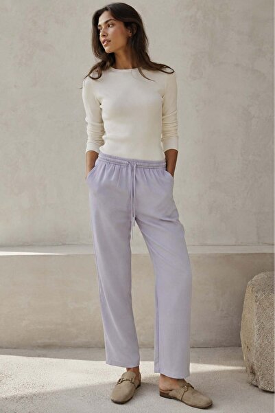 Madmext Gray Adjustable Waist Relaxed Fit Pants Mg2161