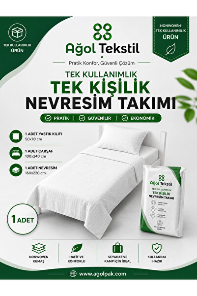 ağol tekstil Single Duvet Cover Set – Disposable |   Sheet Quilt Cover Pillow...
