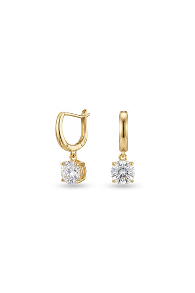 Charmist Steel Marquise Luna Round Earrings