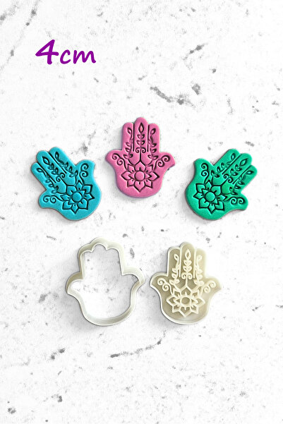 WE3D Hamsa - مجموعة قوالب صلصال سيراميك يد فاطمة آنا مكونة من قطعتين - 4x3,5 سم