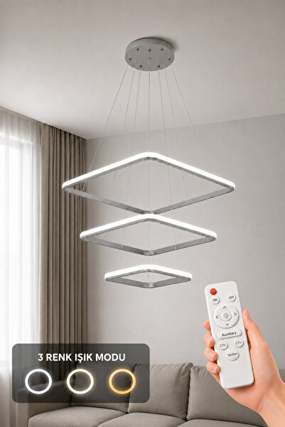 AvizeGO Melo 3'lü LED Sarkıt Avize 3 Renk Kumandalı