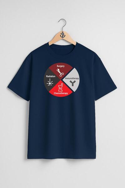 Bahriyeli Collection تي شيرت للجنسين بتصميم علاج الأورام المناعي كبير الحجم