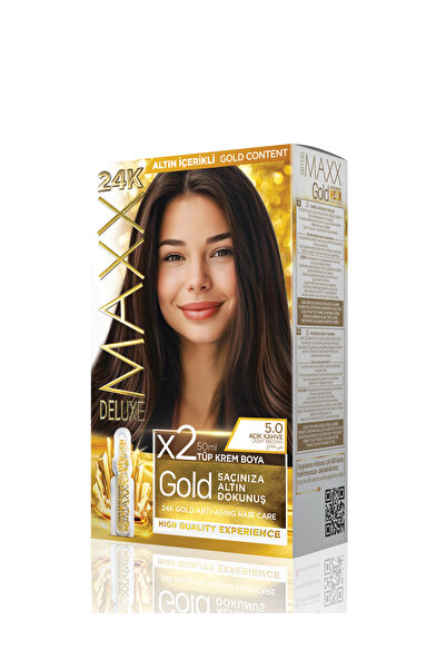 MAXX DELUXE Golden Beauty Set Saç Boyası 5.0 Açık Kahve