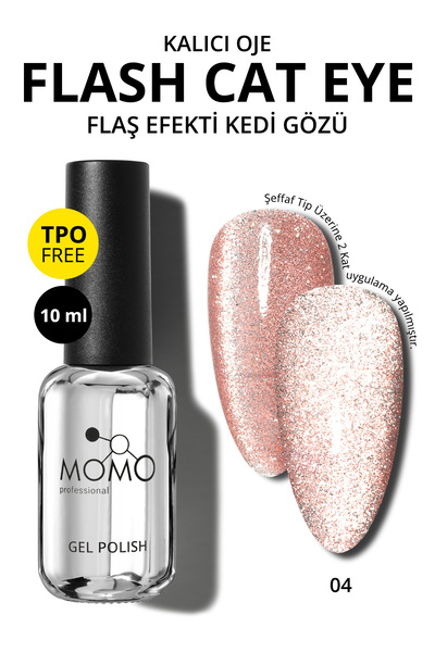 MOMO professional Kalıcı Oje Flash Cat Eye No.4, 10 ml
