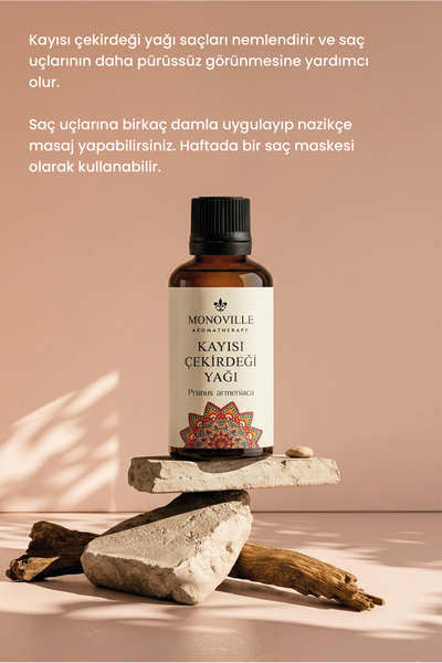 Monoville Kayısı Çekirdeği Yağı 30 ml Soğuk Sıkım Saf ve Doğal (Apricot Kernel Oil)