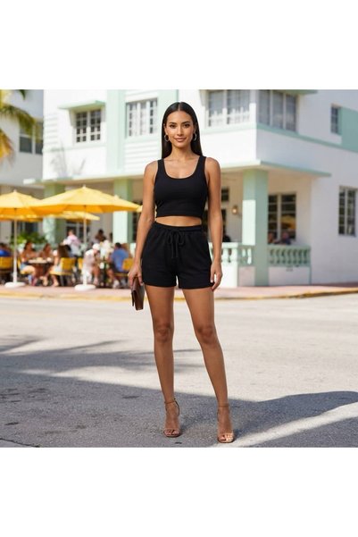 Nikitas Design Crop Suit with Shorts