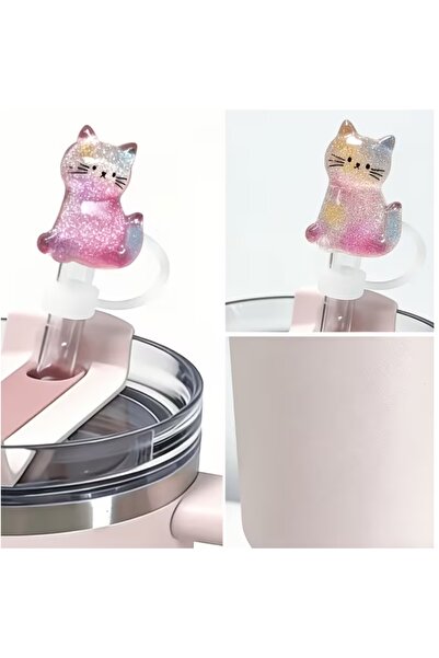 Yenigeldi 1 Adet 10mm Uyumlu Simli Kedi Silikon Pipet Kapağı Pipet Tıpası