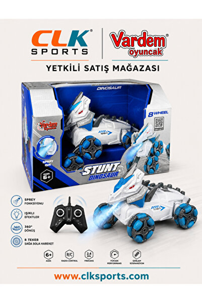 Vardem Uzaktan Kumandalı Full Fonksiyon Şarjlı 2,4G 8 Teker Buhar Atan Dinozo...