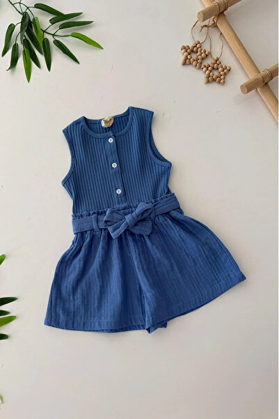 Minigimin Cicileri Baby Girl's Cotton Muslin Shorts Detailed Baby Girl Jumpsu...