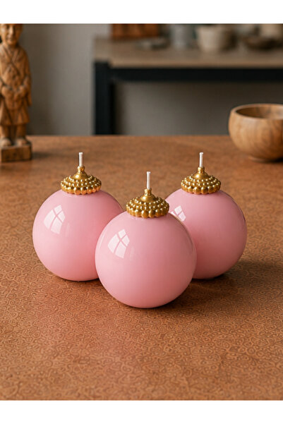 Moods and Moments Royal Ball - Doğal Soya Mumu - Pembe - Small