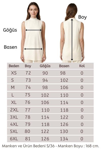 penyebizden Premium Viscose Sleeveless Long Tunic -Ecru