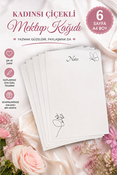 Organik Yolda ورق ملاحظات مزخرف بالزهور (مقاس A4)