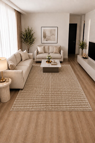 Lionhome Bubble LH Düz Peluş Halı Kaymaz Taban Düz Saçaksız Yıkanabilir Halı ...