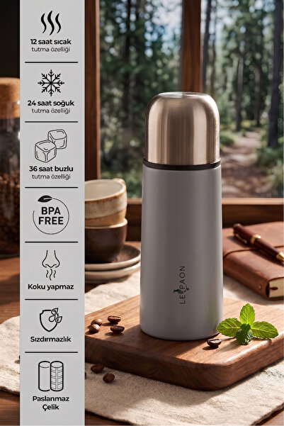 Le Paon 300 ml Stainless Steel Thermos Double Layered 12 Hours Hot 24 Hours C...