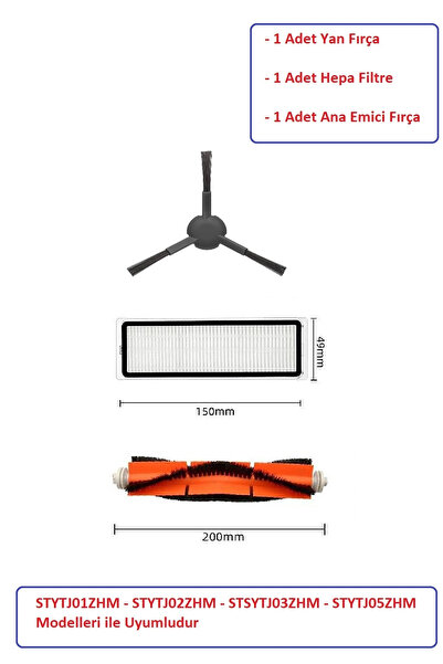 LİN GRUP Σετ φίλτρων βούρτσας συμβατό με Mi Robot Xiaomi Mop Pro + Plus (STYT...