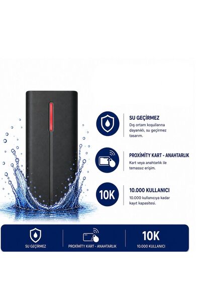 SARKEY SR-207 EM-W IP68 RFID Proximity Kart Okuyucu 125 KHz 10.000 Kullanıcı ...