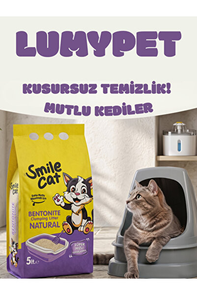 LUMYCAT Smile Bentonit Kedi Kumu Natural 5 Litre - Yavru Kedi Kumu