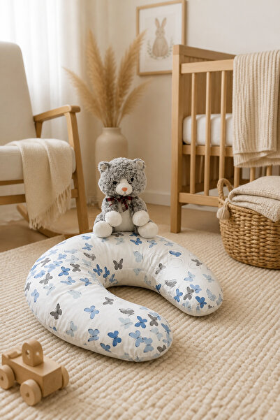 ebabynest Butterfly Series White Blue Breastfeeding Pillow