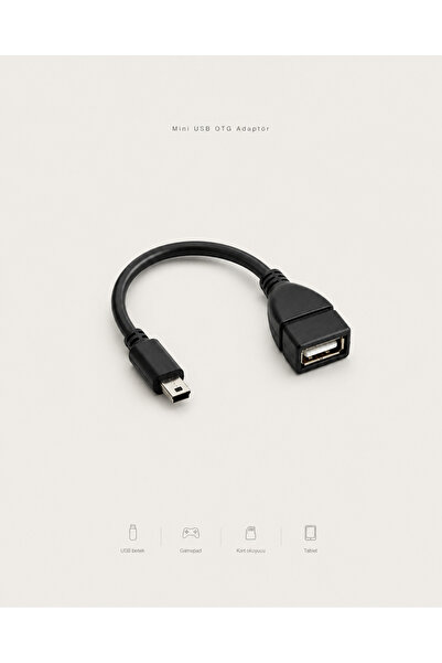 MVLH Mini USB OTG Dönüştürücü Oto Teyp Flash Bellek Aparatı V3 5 Pin Siyah
