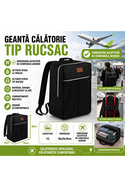 Trizand Rucsac de călătorie cu geantă cosmetică transparentă