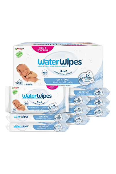 WaterWipes Original Plastic Free Baby Wipes, 540 wet wipes (9 pck),99.9% Wate...
