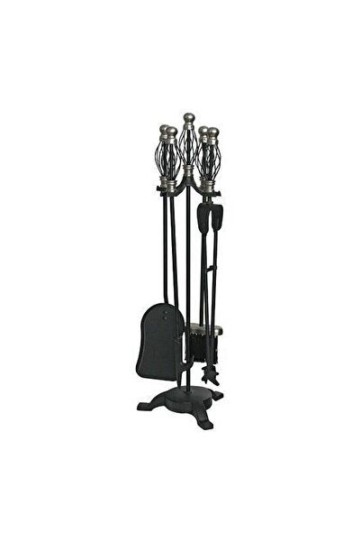 Strend Pro Set accesorii semineu, suport cu 4 piese, nichelate, 66 cm