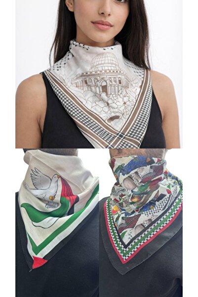 ALDAIYR 3 Eșarfe tematice cu temă palestiniană 50x50, unisex, potrivite pentr...