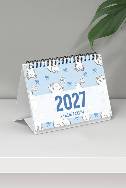 Eldesen Tasarım 2027 Masa Takvimi Spiralli A6 (15x12cm) Orta Boy / Resmi Tati...