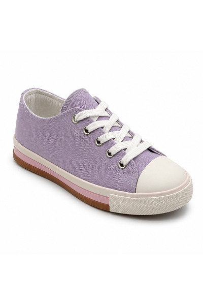 Rexba Girl's Lilac Lace-Up Casual Sports Shoes – Canvas Sneaker