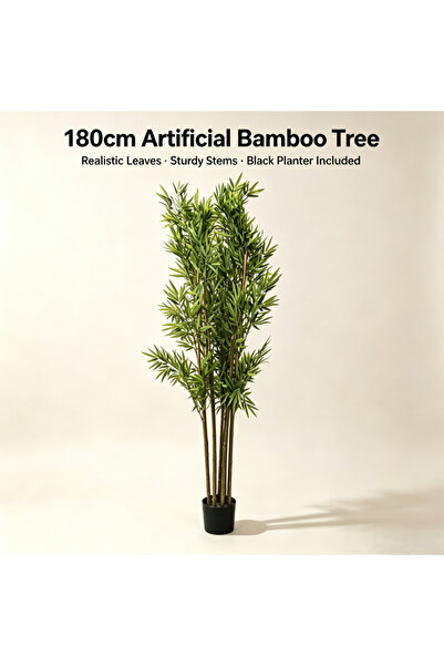Yallabena 180cm Artificial Bamboo Potted Plant with Real Bamboo Poles and Lif...