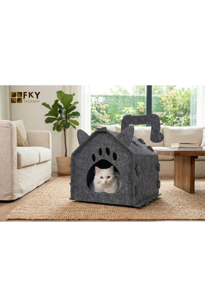 Gri Pati Kedi Evi