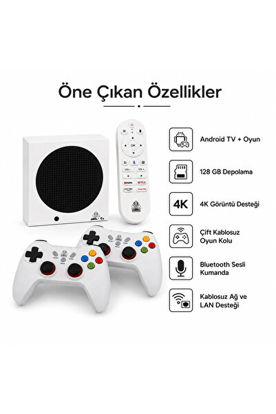 Mini More 60.000+ Oyunlu - Android 14 - TV Box ve Oyun Konsolu Wi-Fi 6 Akıllı...