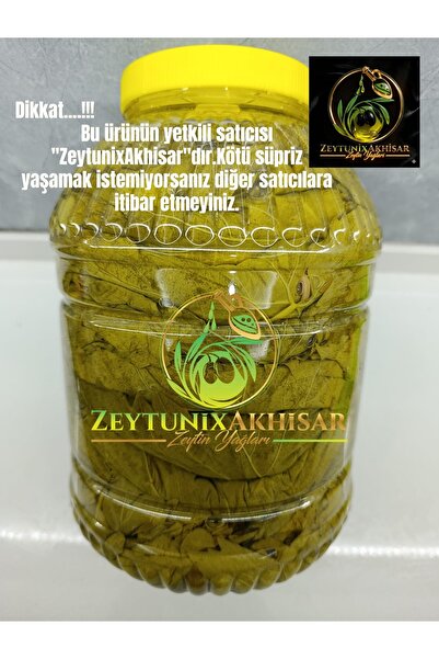 ZeytunixAkhisar Doğal Salamura Manisa Sultaniye Asma Yaprağı (5 lt. Pet Kavanoz)