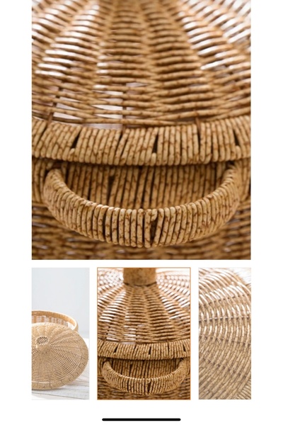 Ahşap Evi Luxury Multi-Purpose Pot-Looking Wicker Basket 27 cm