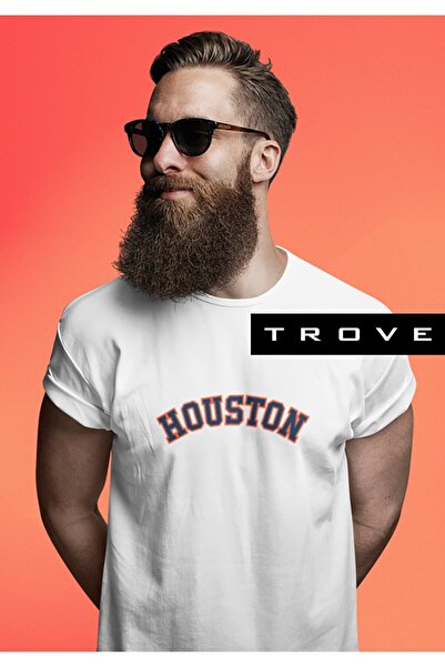 TROVE Unisex Ανδρικά Γυναικεία Μπλουζάκια Usa Houston Texas με στάμπα 100% βα...