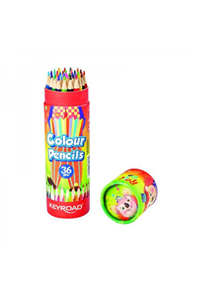KEYROAD creioane colorate, triunghiulare, 36 de culori, cutie de carton