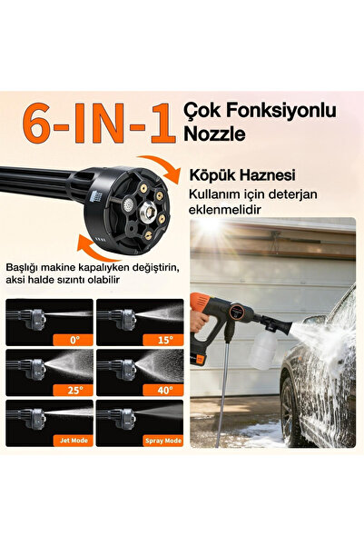 KRAFT HART En Yeni Çift Akü Şarjlı Yüksek Basınçlı Oto Araba Bahçe Yıkama Ve Temizleme Tabancası Makinesi Yeşil
