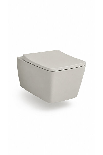 VitrA METROPOL RİM-EX ASMA KLOZET 56 CM MAT BEJ KAPAK DAHİL (7672B020-0559)