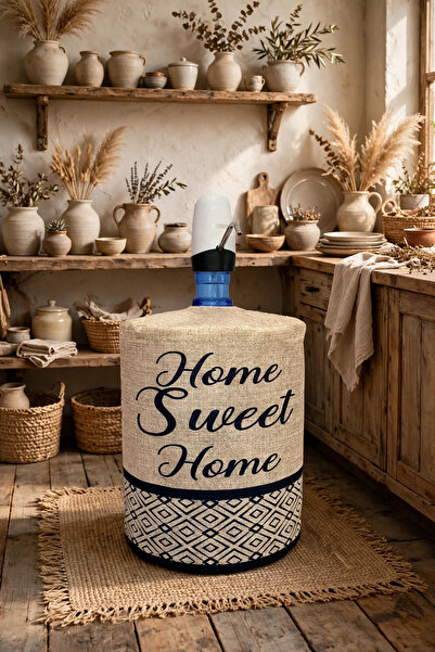 depdekor Dekoratif Damacana Kılıfı Sebil Damacana Örtüsü Home Sweet Home Hası...